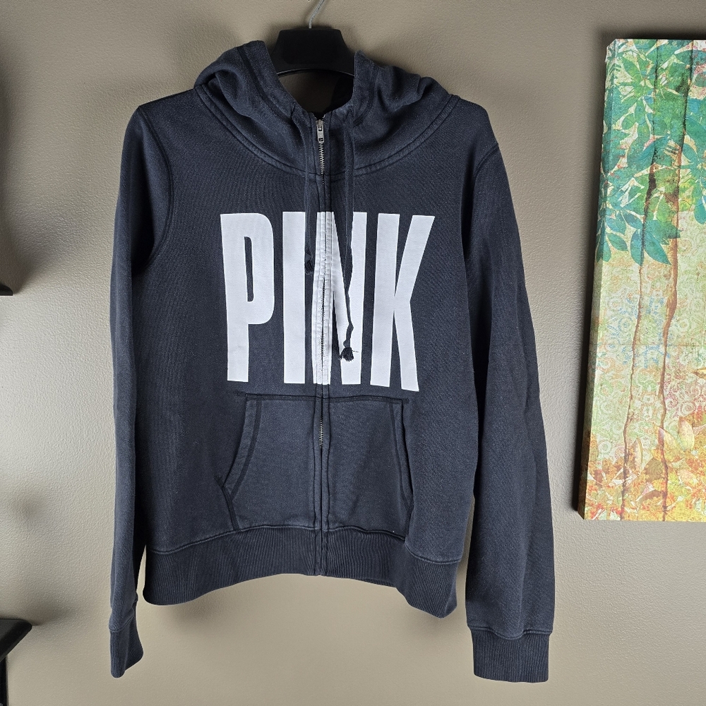 Pink Victoria's Secret Zip Hoodie Large - Picture 8 of 13